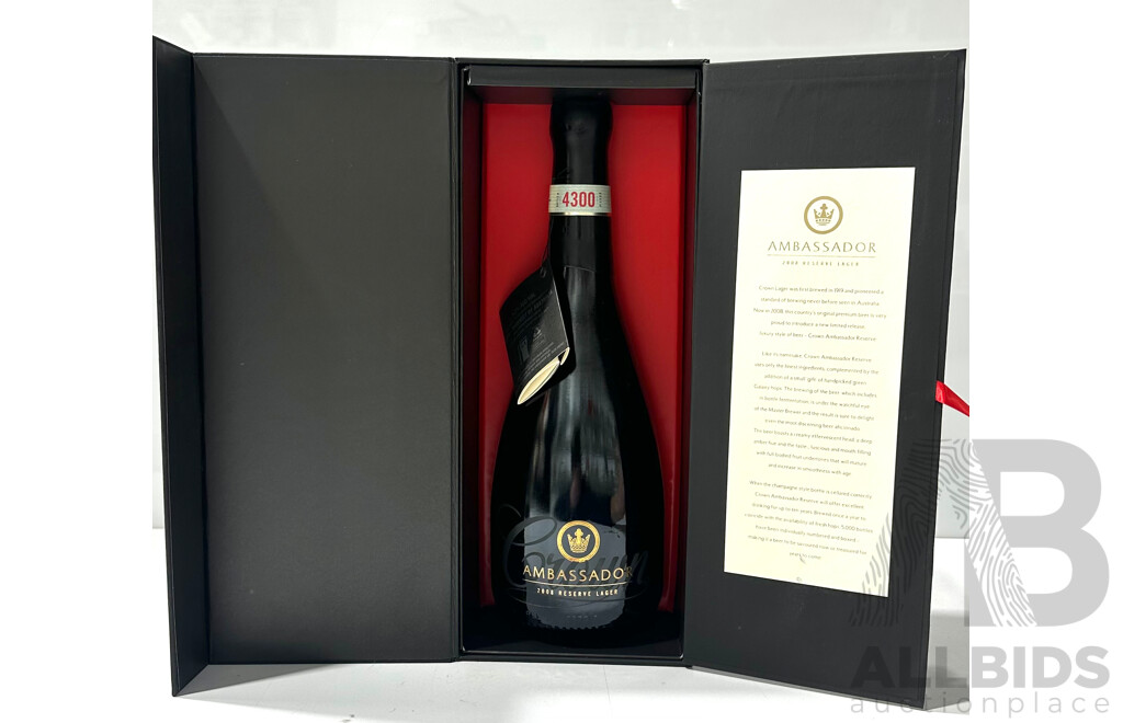 Boxed 2008 Crown Ambassador Reserve Lager Beer