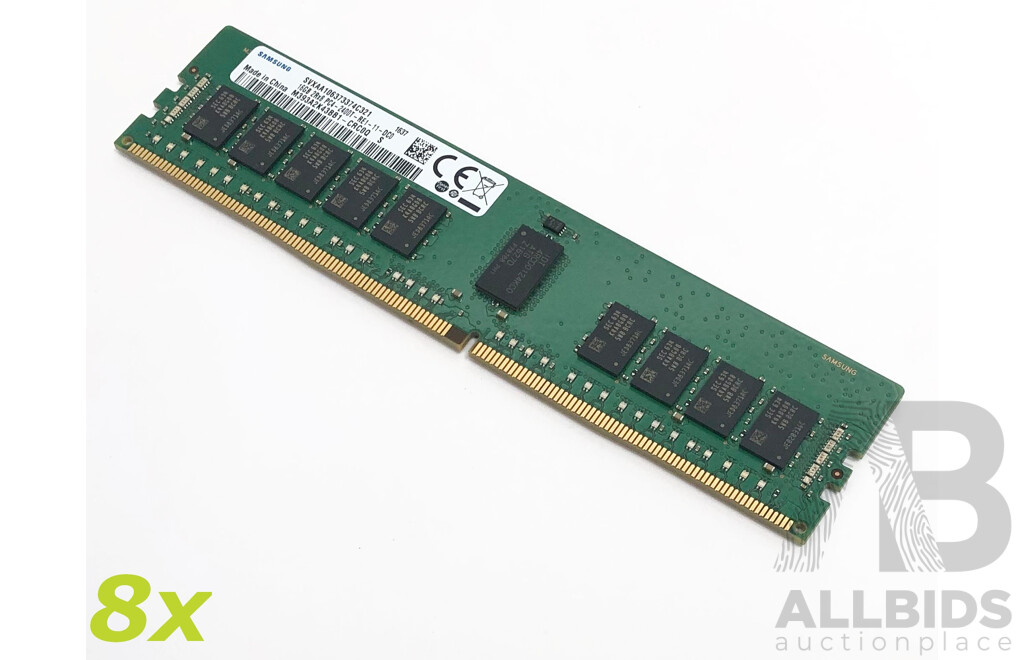 Samsung 16GB ECC DDR4 RDIMM RAM - Lot of Eight
