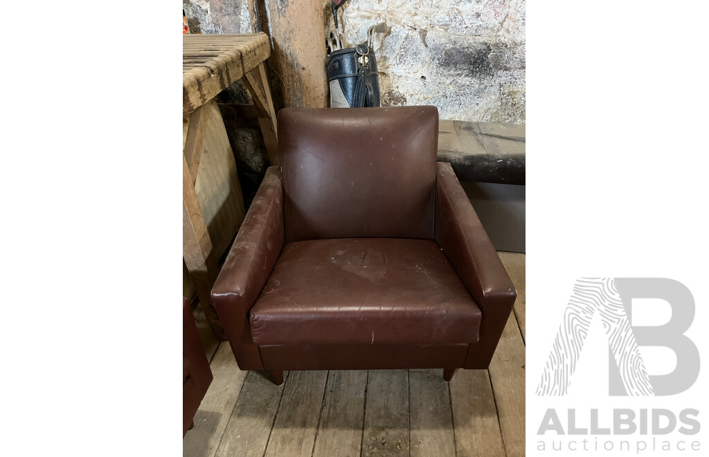 Pair of Vintage Leather Lounge Chairs