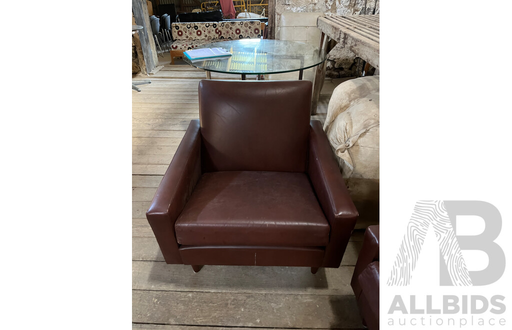 Pair of Vintage Leather Lounge Chairs
