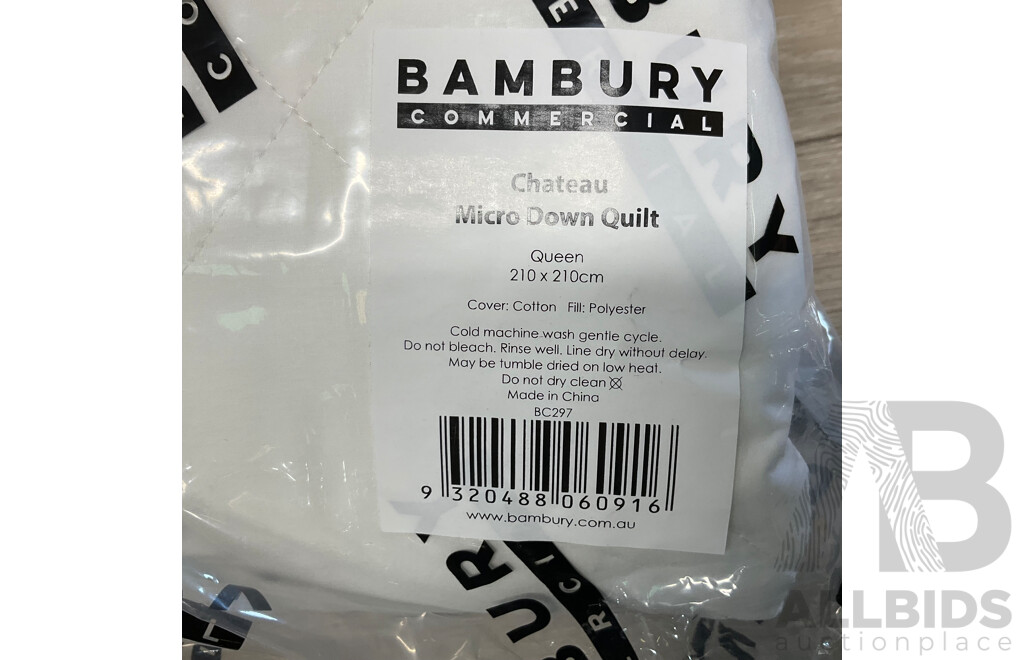 BAMBURY COMMERCIAL Chateau Micro Down Pillow & Quilt Pack - Queen Size
