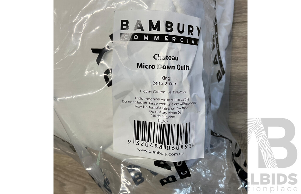 BAMBURY COMMERCIAL Chateau Micro Down Pillow & Quilt Pack - King Size