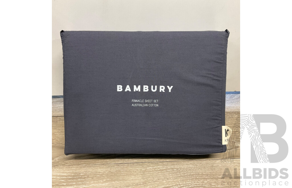 BAMBURY Pinnacle Sheet Set - Charcoal - King Size