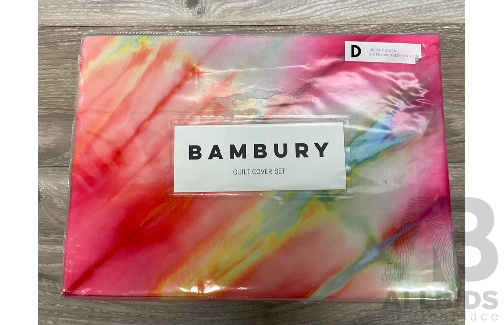 BAMBURY Quilt Cover Set - Tie Dye Candy - Size Double - Lot of 2