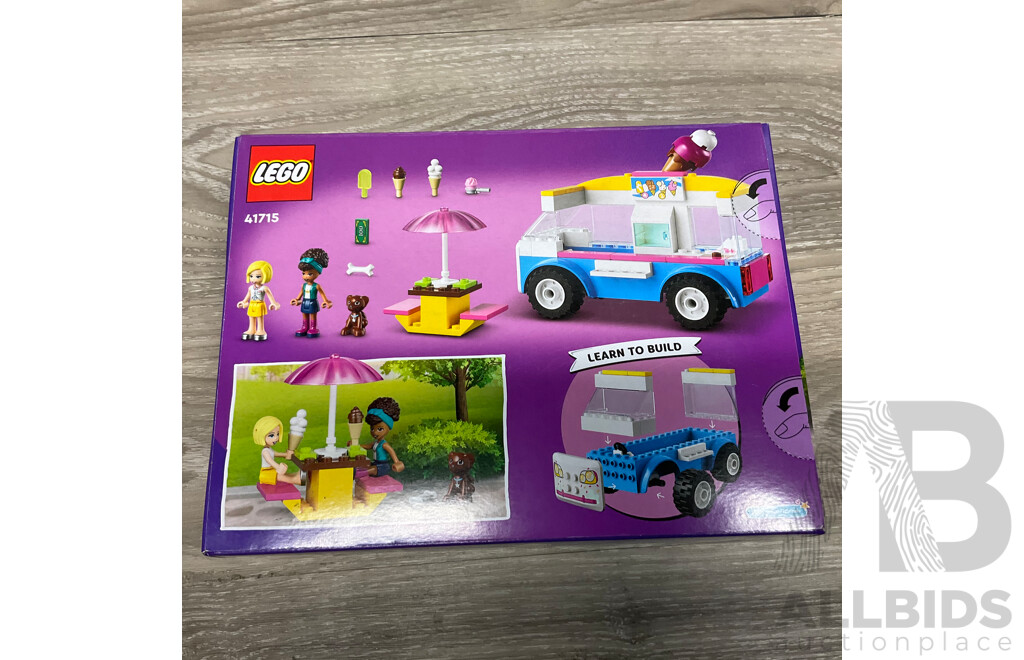 DISNEY FROZEN Elsa Deluxe Styling Head & CRAYOLA Piggy Bank Design Kit & Unicorn Kit & LEGO 41715 Friends Ice- Cream Truck - Lot of 7