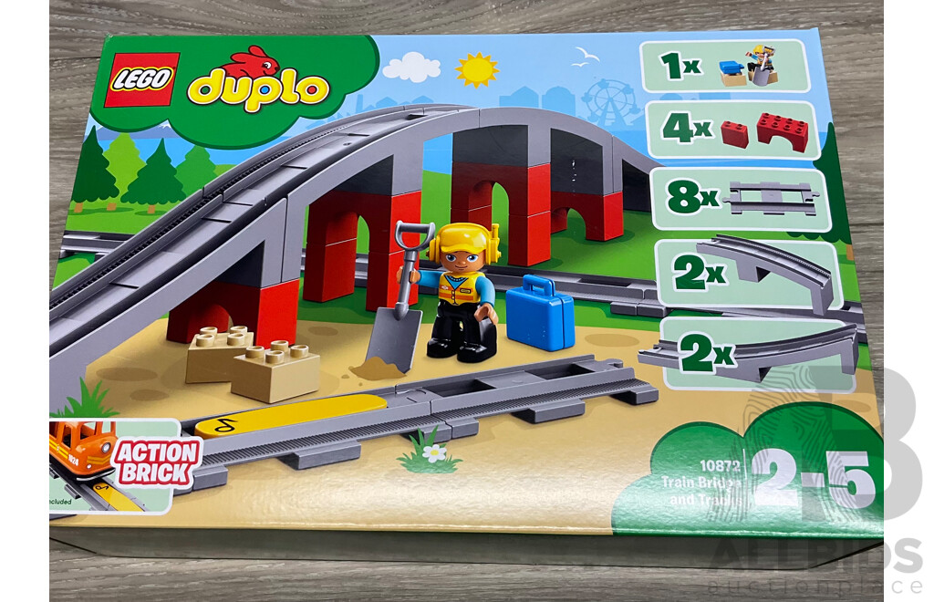 LEGO Duplo Number Train 10954/ Bath Time Fun 10965/ Train Bridge and Tracks 10872 - Lot of 3
