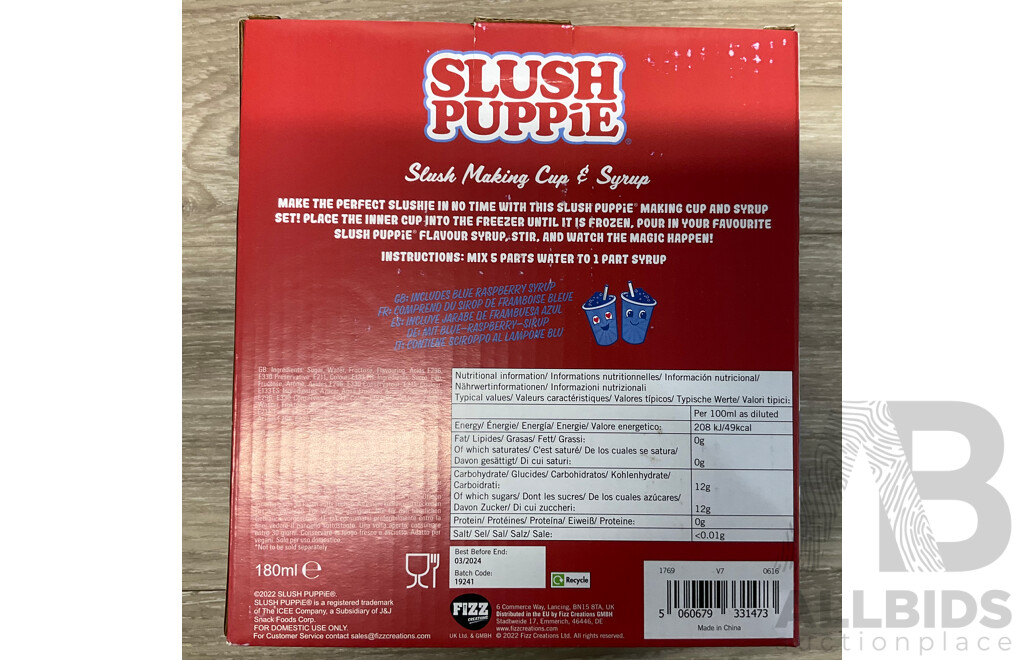 SLUSH PUPPIE Slushie Freeze Pop/Making Cup/Syrups - Lot of 10