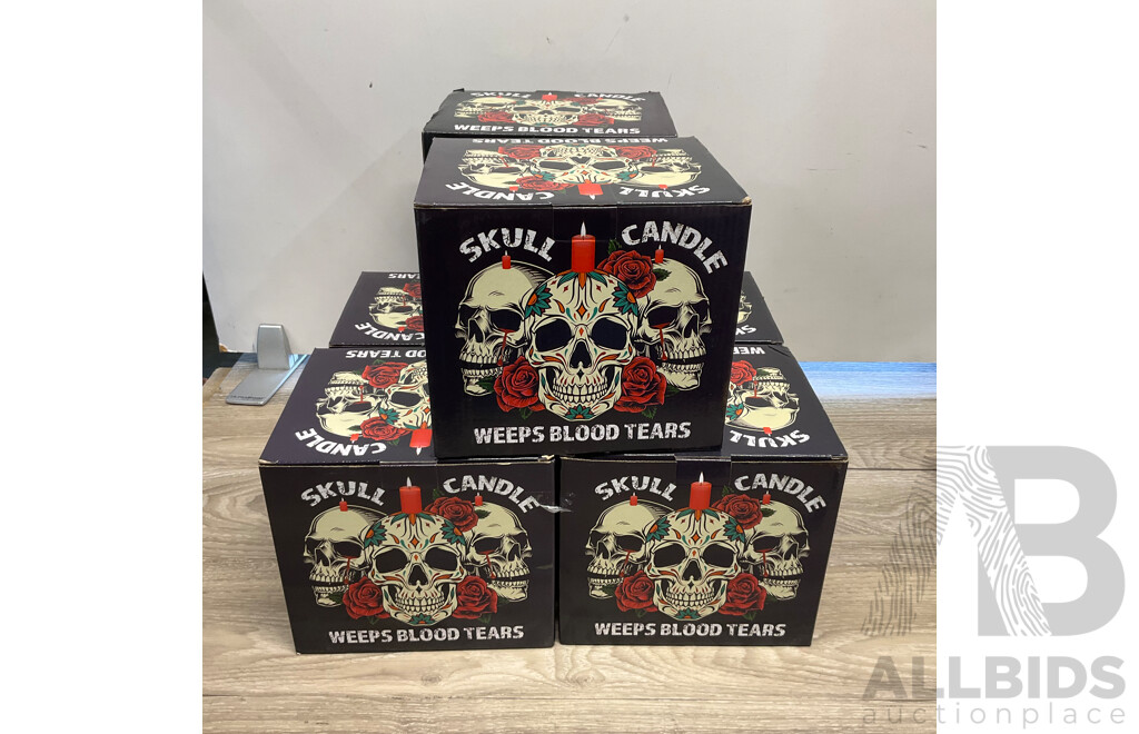WEEPS BLOOD TEARS Skull Candle - Lot of 6