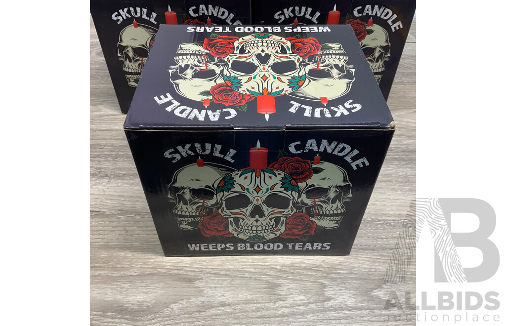 WEEPS BLOOD TEARS Skull Candle - Lot of 6