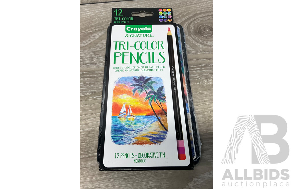 MAPOD Colorpeps Multi Pack with Colour Pencils & Felt Tip Pens & CRAYOLA 12 Tri-Color Pencils & 6 Washable Paint Sticks - Lot 13
