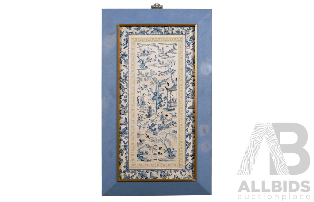 Framed Antique Chinese Embroidery on Silk