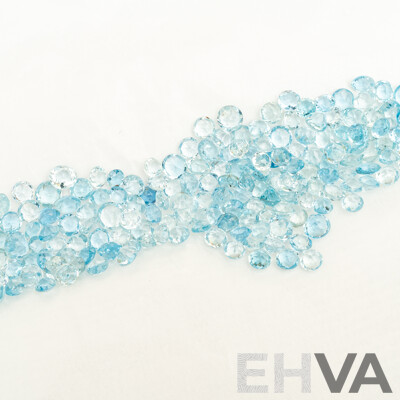 Aquamarine Melee 48.0ct Unset Light Blue Round Brilliant Cut Median Size 5mm