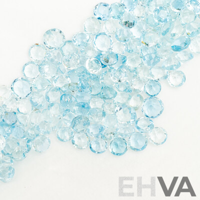 Aquamarine Melee 48.0ct Unset Light Blue Round Brilliant Cut Median Size 5mm