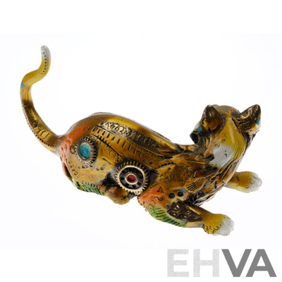Limited Edition Nano Lopez Studio, Cat 'Sam' Bronze Sculptor, Handpainted with COA 146/199