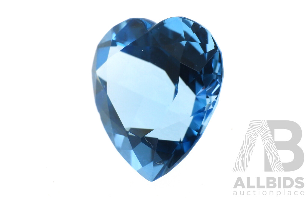 Swiss Blue Topaz 7.95ct Heart Shaped Unset Gemstone