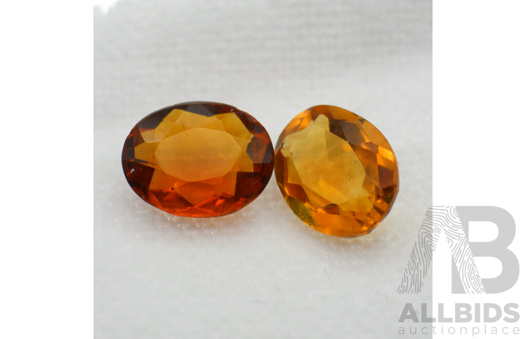 Citrine Madeira 3.0ct (2) Oval Cut Natural Unset Gemstones