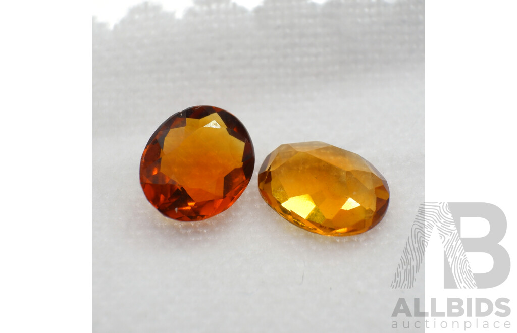 Citrine Madeira 3.0ct (2) Oval Cut Natural Unset Gemstones