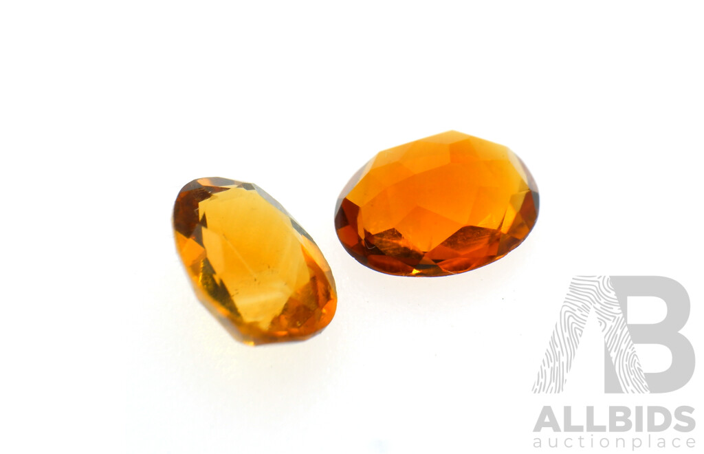 Citrine Madeira 3.0ct (2) Oval Cut Natural Unset Gemstones