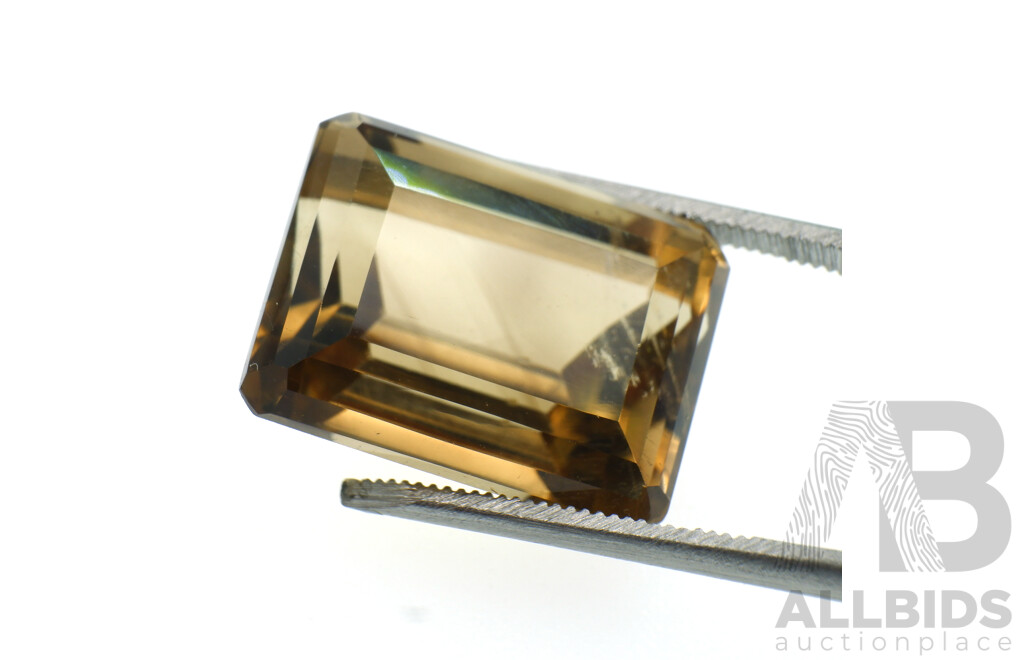 Smokey Quartz 15.74ct Emerald Cut Natural Unset Gemstone