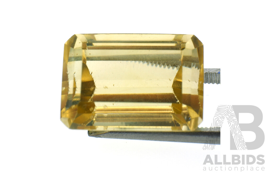 Citrine/Smokey Quartz 16.50ct Emerald Step Cut Natural Gemstone