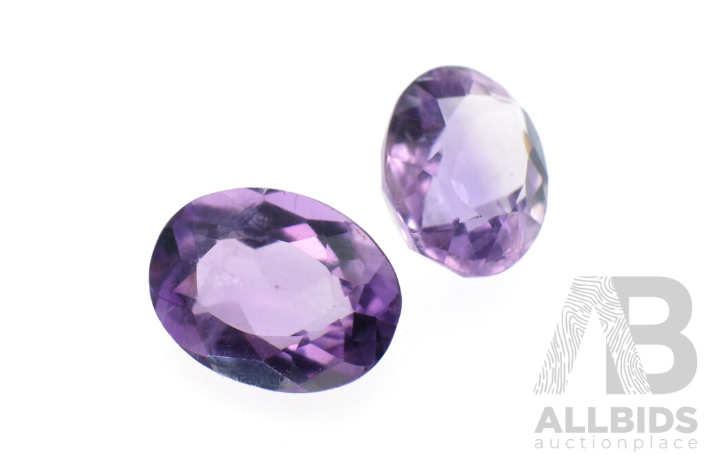 Amethyst Rose De France 17.30ct, (4) Oval Cut Gemstones