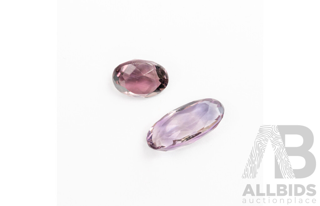 Amethyst Rose De France 7.0ct (2) Oval Cut Unset Gemstones