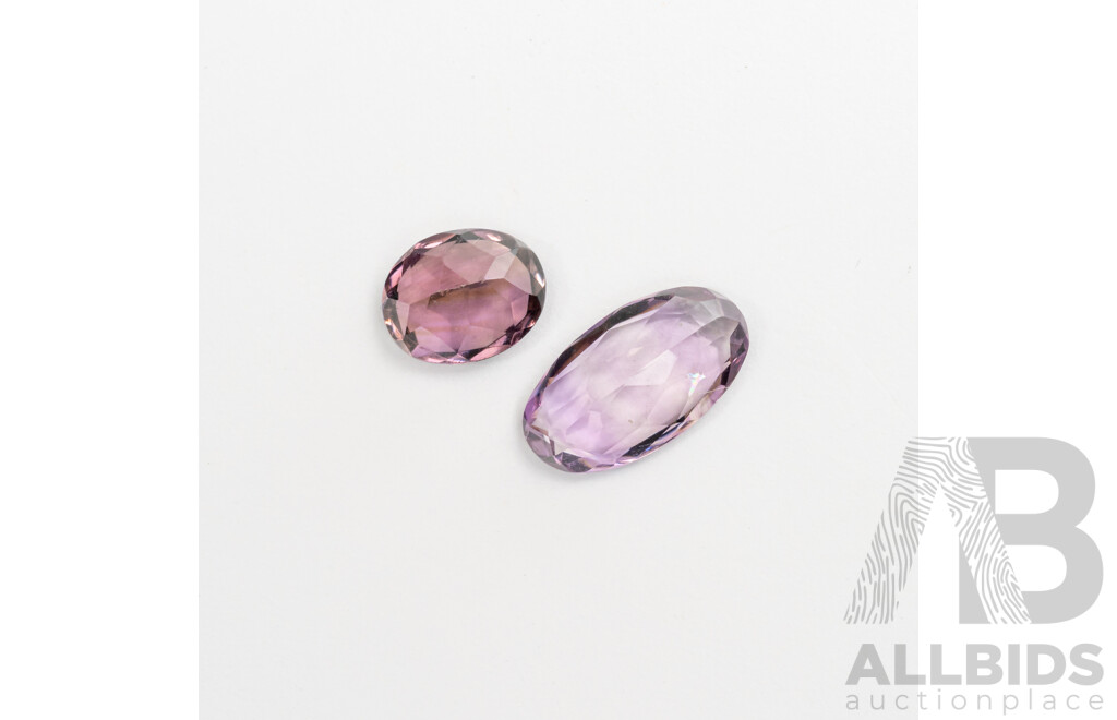Amethyst Rose De France 7.0ct (2) Oval Cut Unset Gemstones