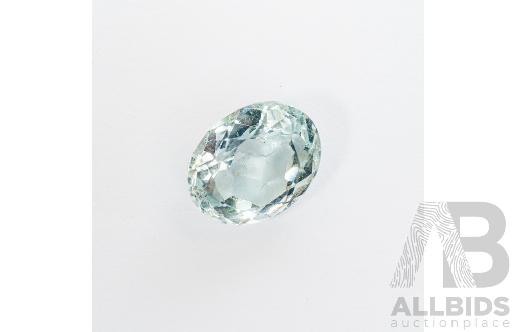 Aquamarine Oval Cut Unset Gemstone, Pale Blue, 4.86ct