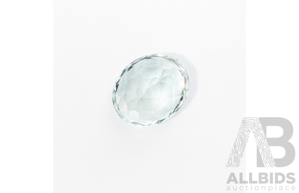 Aquamarine Oval Cut Unset Gemstone, Pale Blue, 4.86ct