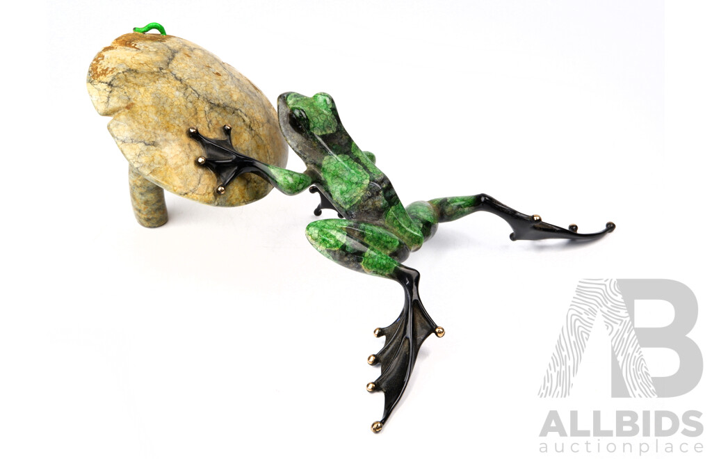 Limited Edition Tim Cotterill, the Frogman 'Dingley Dell Green' Bronze Sculptor, Handpainted with COA 326/500