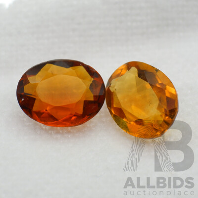 Citrine Madeira 3.0ct (2) Oval Cut Natural Unset Gemstones