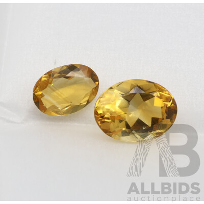 Citrine Unset Gemstones, Oval Cut 6.96ct & Oval Cut 2.93ct, Origin Minas Gerais State, Brazil 1978/1979