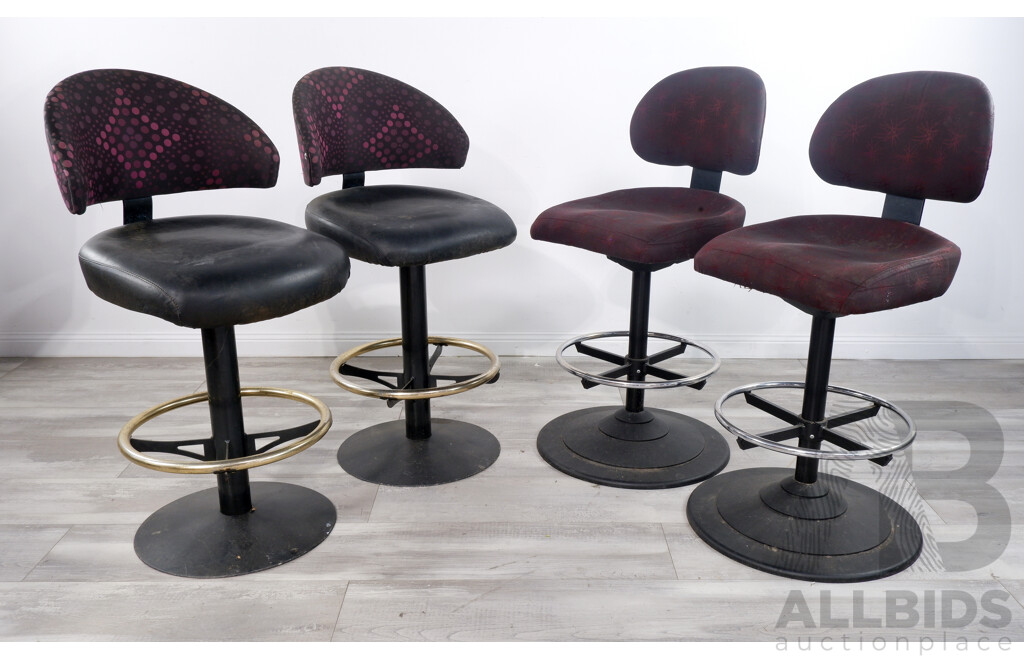 Four Upholstered Club Stools