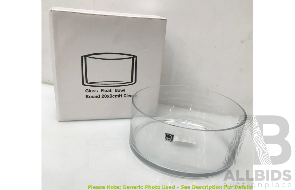 6x Clear Glass Float Bowl 20x9cm
