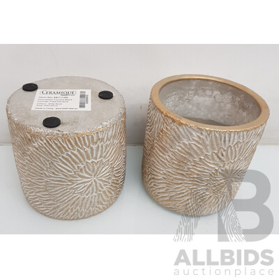 Ceramique by Koch Cement Viola Cylinder Pot (Box of 12)