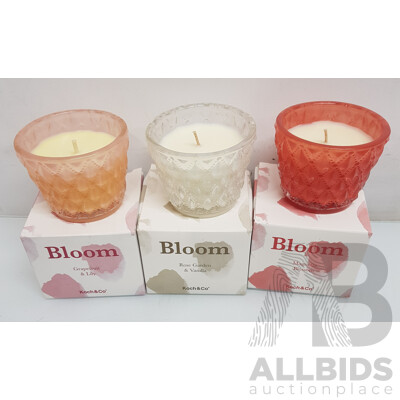 Koch & Co Bloom Scented Candles - Lot of 39