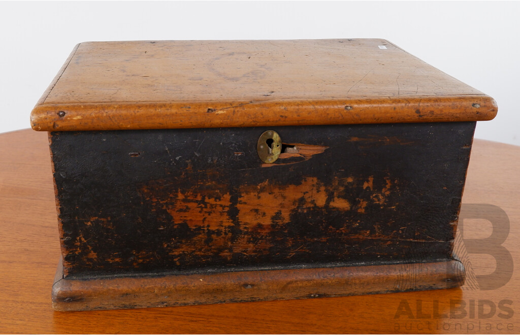 Antique Timber Chest with Iron Hinges