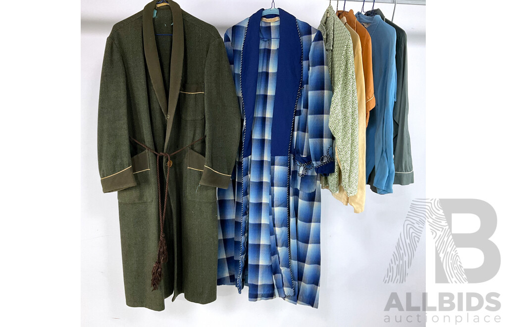 Two Vintage Mens Dressing Gowns and a Selection of Bed Shirts