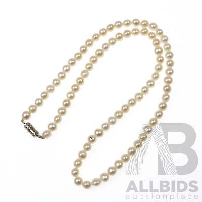 Dainty Freshwater Cultured Pearl Strand 4.5-5mm, 40cm with Silver Screw Clasp