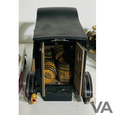 Collection of Four Collectible Franklin Mint Precision Model Cars Including a Jim Beam Ford  Model T with Five Removable Whiskey Barrels