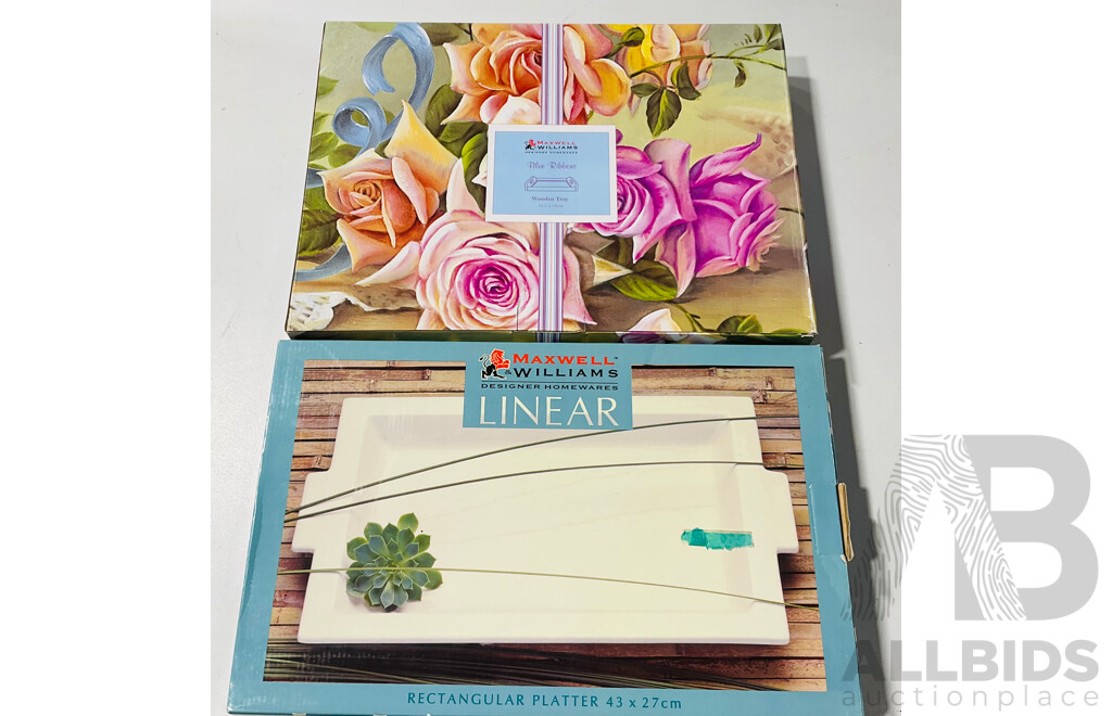 Collection of Ashdene Placemats and Coasters in Original Boxes, Maxwell & Williams Platter and Tray in Original Boxes and More