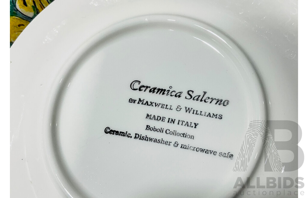 Collection of Homewares Including Maxwell & Williams Boboli Collection - Made in Italy - Ceramica Salerno, Living Art Quest for Life  Plate, Savoury Sectioned Plate and Large Salad Bowl, Royal Doulton Large White Bowls X 4 and More