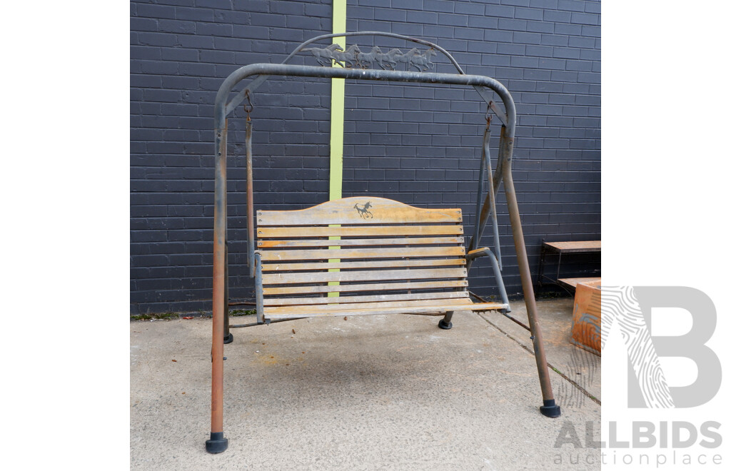 Metal Framed Outdoor Swing Bench