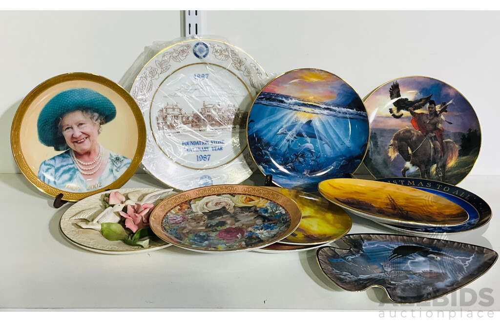 Collection of Decorative Plates Including Limited Edition Franklin Mint Heirloom Recommendations and  More