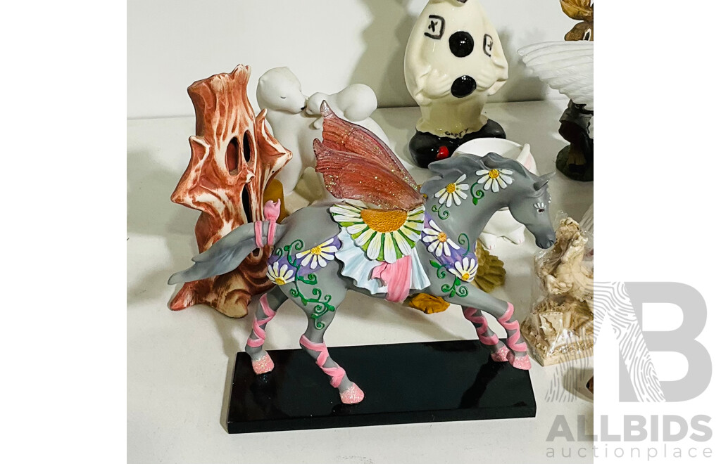 Collection of Varied Decorative Homewares Including Beethoven Bust and Limited Edition the Trail of the Painted Ponies Twilight Fairy Pony and More