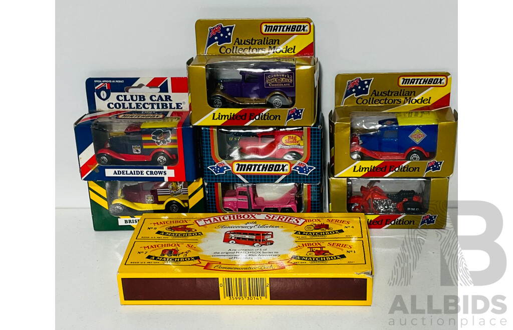 Collection of Vintage Collectible Matchbox Cars in Original Boxes Including Matchbox Series 40th Anniversary Collection