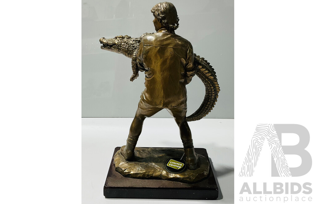 Limited Edition Bronze Tribute Figurine of Steve Irwin, the Crocodile Hunter - in Original Box with Certificate of Authenticity