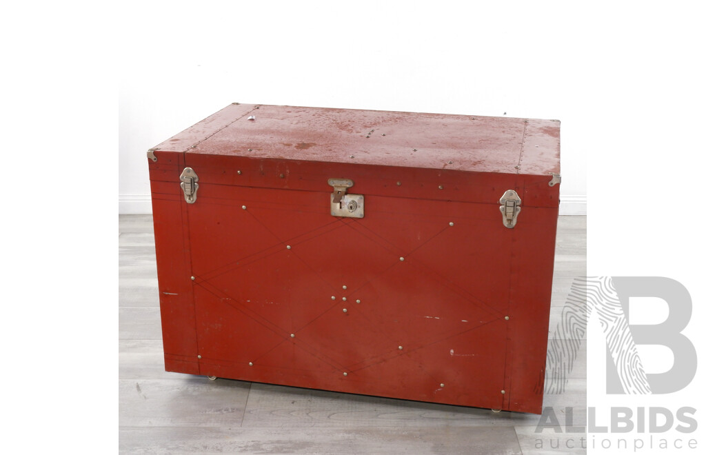Red Tin Shipping Trunk