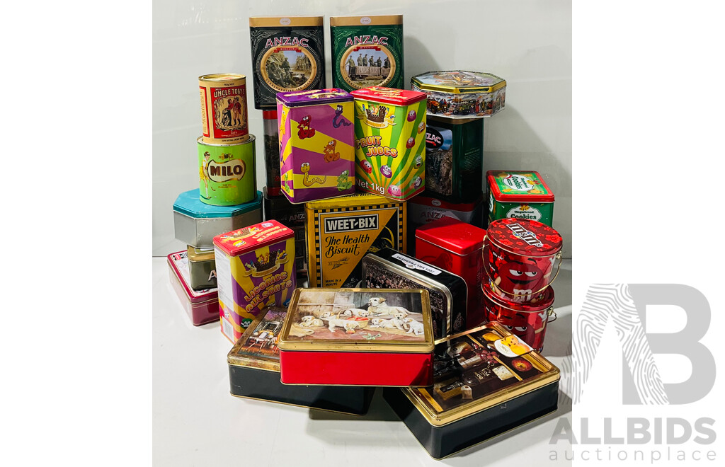 Large Collection of Vintage and Other Collectible Tins