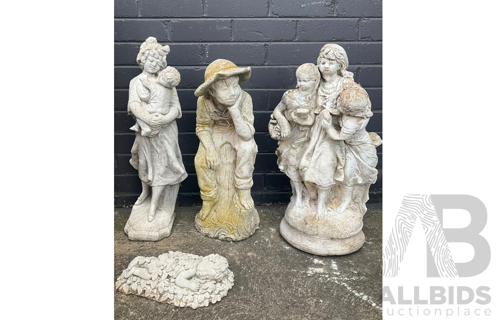 Collection of Four Various Garden Statues
